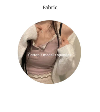 Earrings wave layered button lace sleeveless nasi
