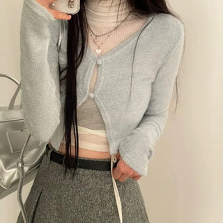 Clue Wool See-Through Uneven Ballet Core Strap Polo Shirt