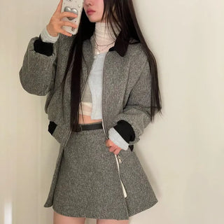 Clue Wool See-Through Uneven Ballet Core Strap Polo Shirt