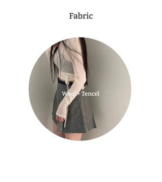 Clue Wool See-Through Uneven Ballet Core Strap Polo Shirt