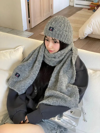 Shiru Wool Poggle Thick Cozy Knit Long Muffler Scarf