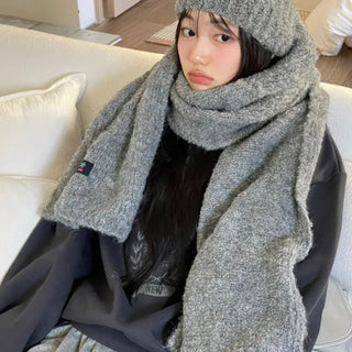 Shiru Wool Poggle Thick Cozy Knit Long Muffler Scarf