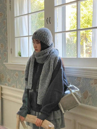 Shiru Wool Poggle Thick Cozy Knit Long Muffler Scarf