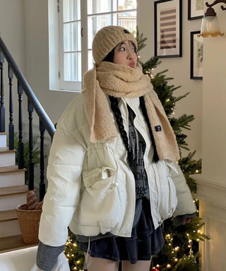 Shiru Wool Poggle Thick Cozy Knit Long Muffler Scarf