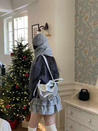 Bosom Soft Velvet Low Tiered Mini Cancan Skirt