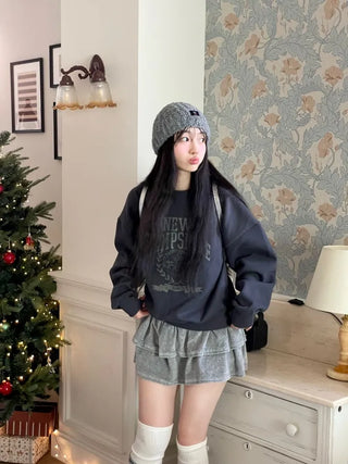 Bosom Soft Velvet Low Tiered Mini Cancan Skirt