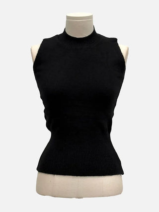 Warm Veil, Slim Fit Halter Neck Nashi, Loose Fit Bolero Knit Cardigan Set