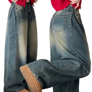 Yuko side cut team wide denim pants 2 sizes