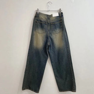 Yuko side cut team wide denim pants 2 sizes