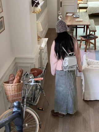 Set Blurry Mix Fluffy Soft Knit Beanie Muffler Set