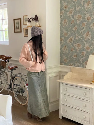 Betty Teen Vintage Denim Maxi Long Skirt