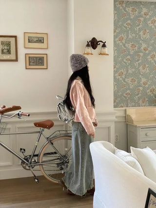 Betty Teen Vintage Denim Maxi Long Skirt