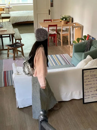 Betty Teen Vintage Denim Maxi Long Skirt