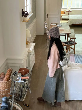 Betty Teen Vintage Denim Maxi Long Skirt