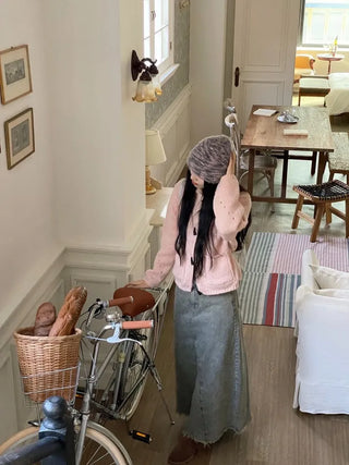 Betty Teen Vintage Denim Maxi Long Skirt