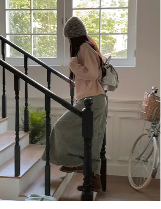 Betty Teen Vintage Denim Maxi Long Skirt