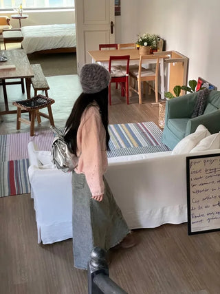 Betty Teen Vintage Denim Maxi Long Skirt