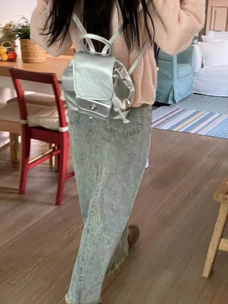 Betty Teen Vintage Denim Maxi Long Skirt