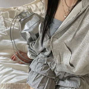 Basic Crop Two-Zip Hooded Zip-Up in