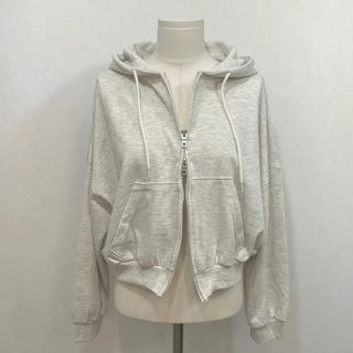 Basic Crop Two-Zip Hooded Zip-Up in