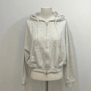 Basic Crop Two-Zip Hooded Zip-Up in