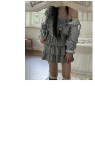 Basic Crop Two-Zip Hooded Zip-Up in