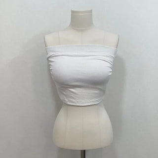 Saki banding shirring crop bra top