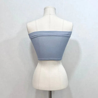 Saki banding shirring crop bra top