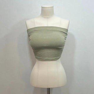 Saki banding shirring crop bra top
