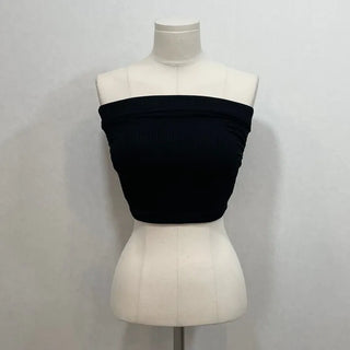 Saki banding shirring crop bra top