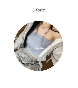 Saki banding shirring crop bra top