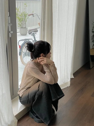 Sio back button pocket team denim long skirt 2 size