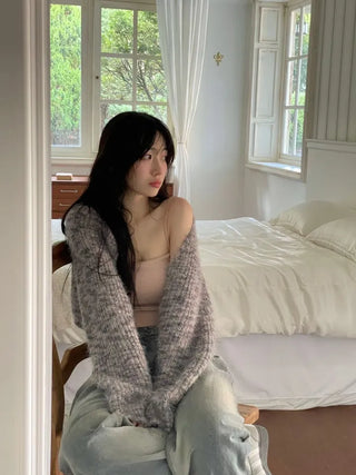 Mix Loose Crop Knit Mix Bolero