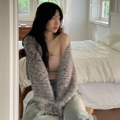 Mix Loose Crop Knit Mix Bolero