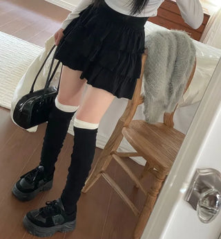 Kitsch Love Cancan Banding Tiered Mini Skirt