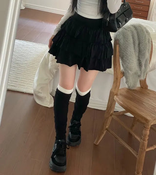 Kitsch Love Cancan Banding Tiered Mini Skirt