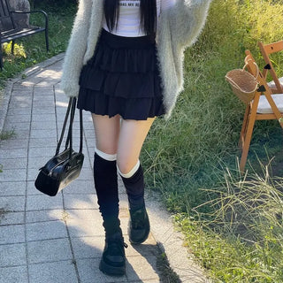 Kitsch Love Cancan Banding Tiered Mini Skirt