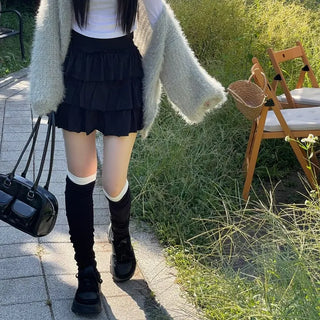 Kitsch Love Cancan Banding Tiered Mini Skirt