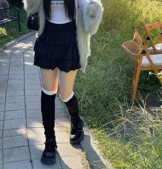 Kitsch Love Cancan Banding Tiered Mini Skirt