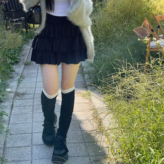 Kitsch Love Cancan Banding Tiered Mini Skirt