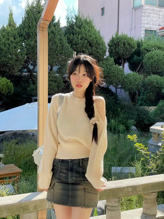 Tarte Unbalanced Shoulder Team Round Knit