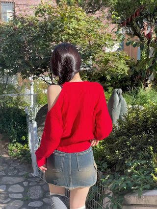 Tarte Unbalanced Shoulder Team Round Knit