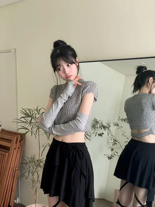 Love Unbalanced Flare Wrap Mini Skirt Pants