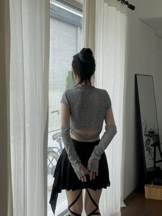 Love Unbalanced Flare Wrap Mini Skirt Pants