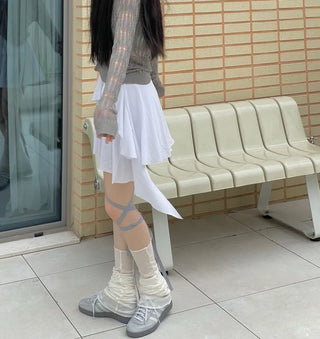 Love Unbalanced Flare Wrap Mini Skirt Pants