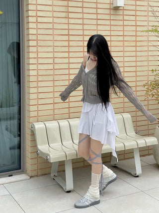 Love Unbalanced Flare Wrap Mini Skirt Pants