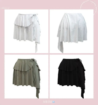 Love Unbalanced Flare Wrap Mini Skirt Pants