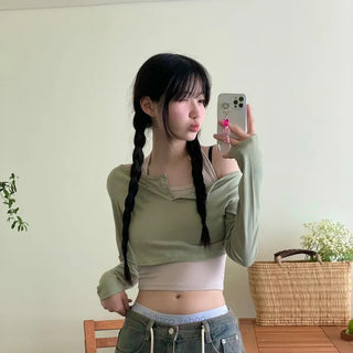 Dummy String Wide Denim Long Pants