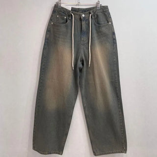 Dummy String Wide Denim Long Pants