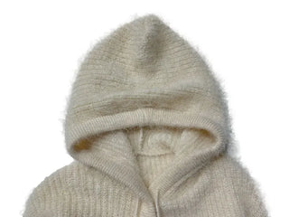 Yuju Avant Loose Hooded Button Pine Needle Knit Cardigan